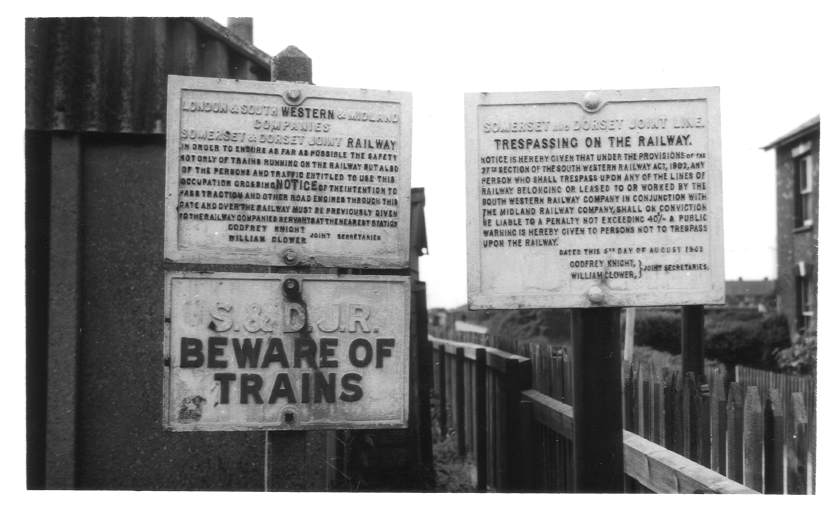 S&DJR notices Highbridge Station 1963